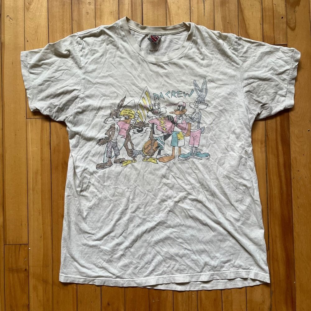 Junkfood Looney Tunes Da Crew Graphic T Shirt Bugs Bunny Daffy Duck Taz Large